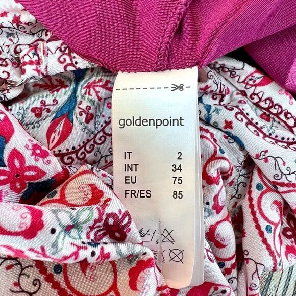 Goldenpoint Women's Multicolor Open Back Lace Up Ruffle Swimsuit Size 2 - Picture 8 of 9